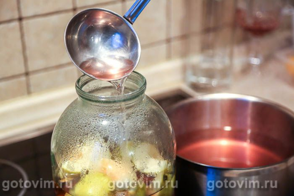 Компот из слив и яблок на зиму