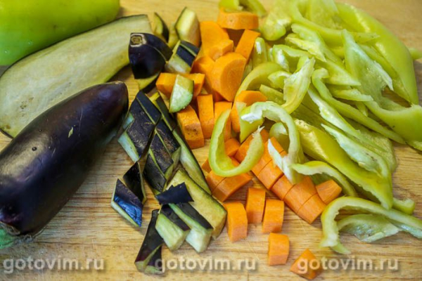 Макароны с печеными овощами и сыром