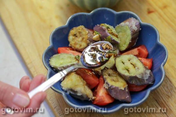 Салат с хрустящими баклажанами