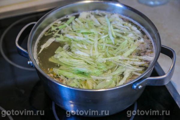 Щи с мясом и печеными овощами