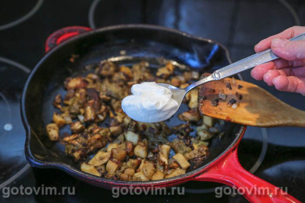 Пирог-плетенка с белыми грибами в сметане с яйцом Пирог-плетенка с белыми грибами в сметане с яйцом