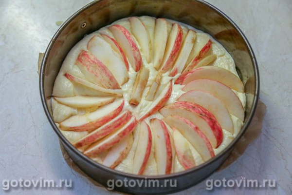 Яблочный пирог с сахарной корочкой и корицей