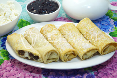 Блины с творогом запеченные в духовке Блины с творогом запеченные в духовке