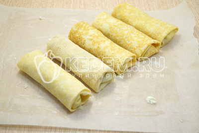 Блины с творогом запеченные в духовке Блины с творогом запеченные в духовке