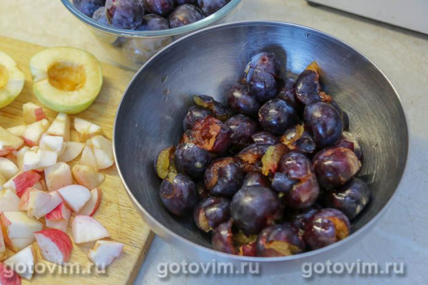 Варенья из сливы с яблоками и апельсином на агаре